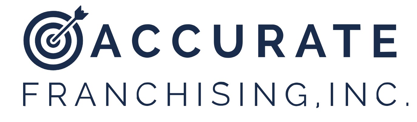 Logo of Accurate Franchising, Inc. featuring a target with an arrow and bold text.