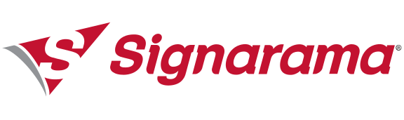 Signarama logo featuring a stylized red and grey "S" followed by the word "Signarama" in red text.